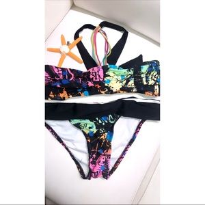 NEON BANDEAU 2 PIECE SWIMSUIT 🌈